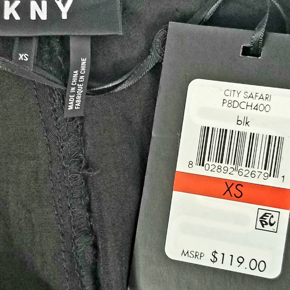 DKNY City Safari Black Collared Zip Down Romper - Picture 8 of 8
